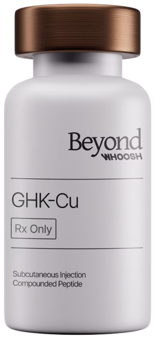 Beyond Whoosh prescription-grade GHK-Cu injection vial